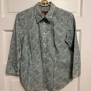 Talbots paisley blouse size 4